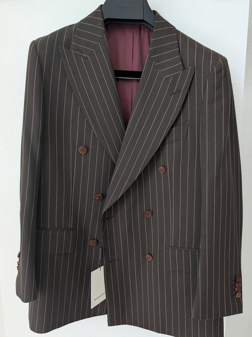 NWT Suitsupply Custom Striped Double-Breasted Sport Coat | 40S | 100% Pure Wool